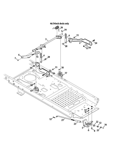 Deck Lift Diagram and Parts List for RZT-L42KH (17BRCACS009-17BRCACS010)(2015) Cub Cadet Lawn Tractor